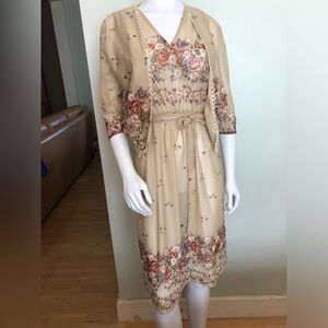 Vintage Wendy Lane Sheer Floral Dress with matching Jacket
